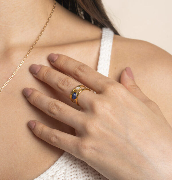 Anillo ajustable lapislázuli - Imagen 2